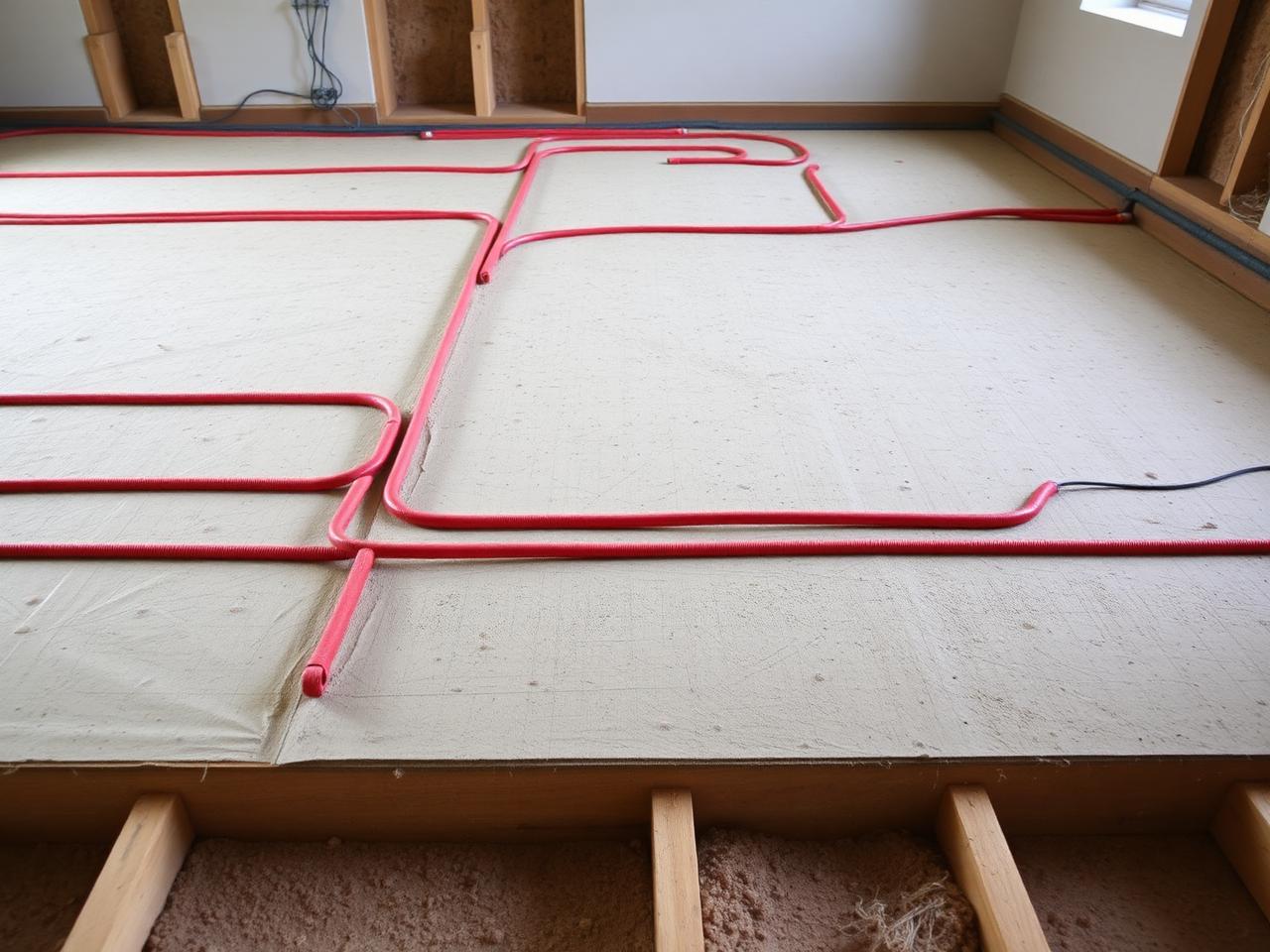 Vloerverwarming dichtzetten — Vloerverwarming inwerken en egaliseren in één werkgang.